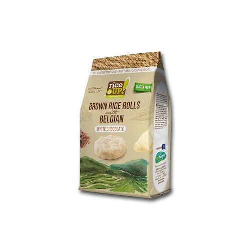 Rice up, teljes kiőrlésű, barna rizs scnak, fehércsokoládéval, 50g