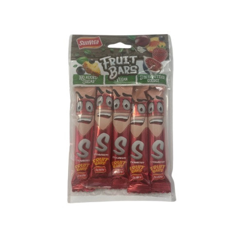 Sunvita fruit bars, epres gyümölcsszelet (5*15g) 75g